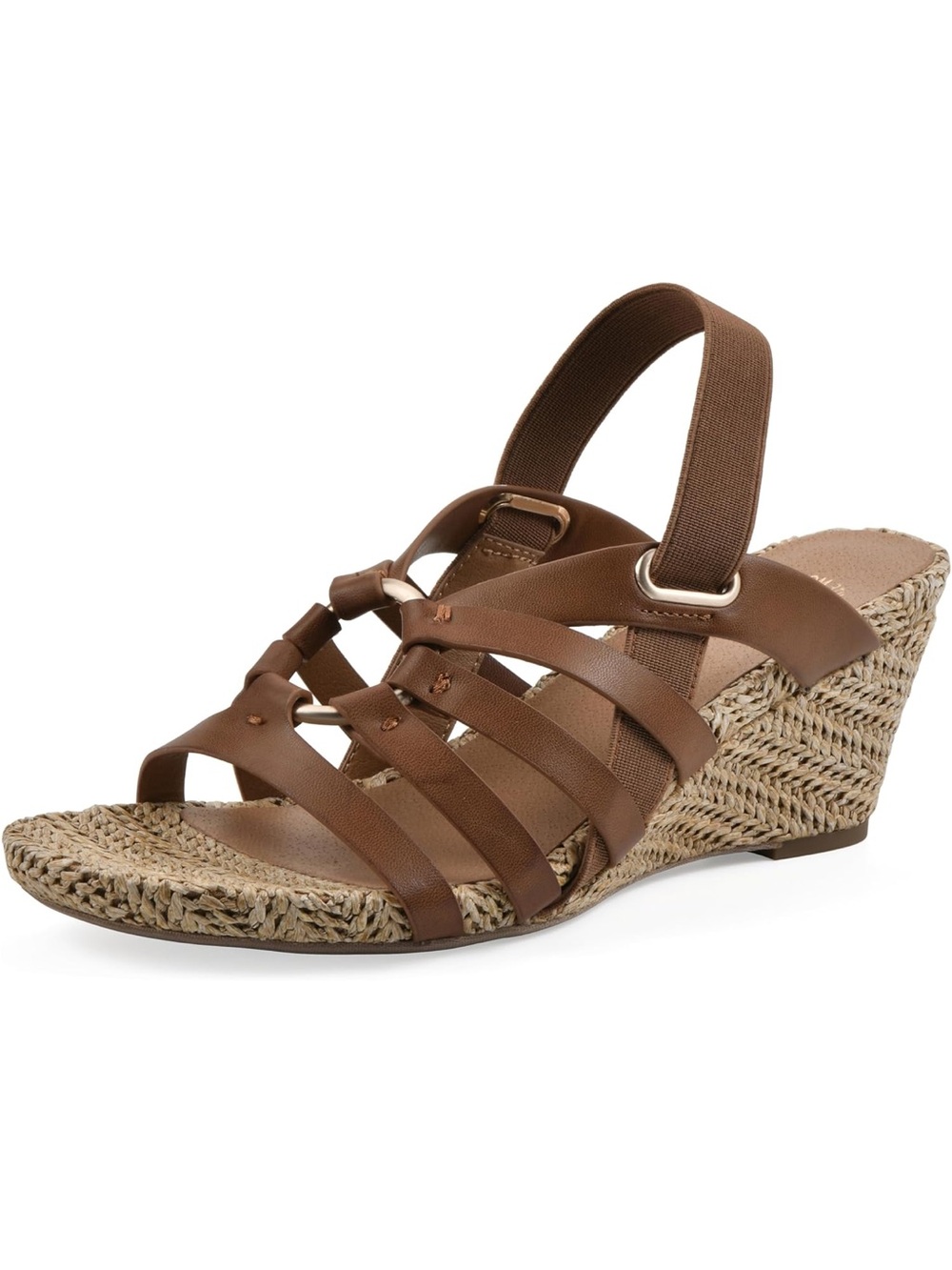 White Mountain Women’s Brown Strappy Wedge Sandals